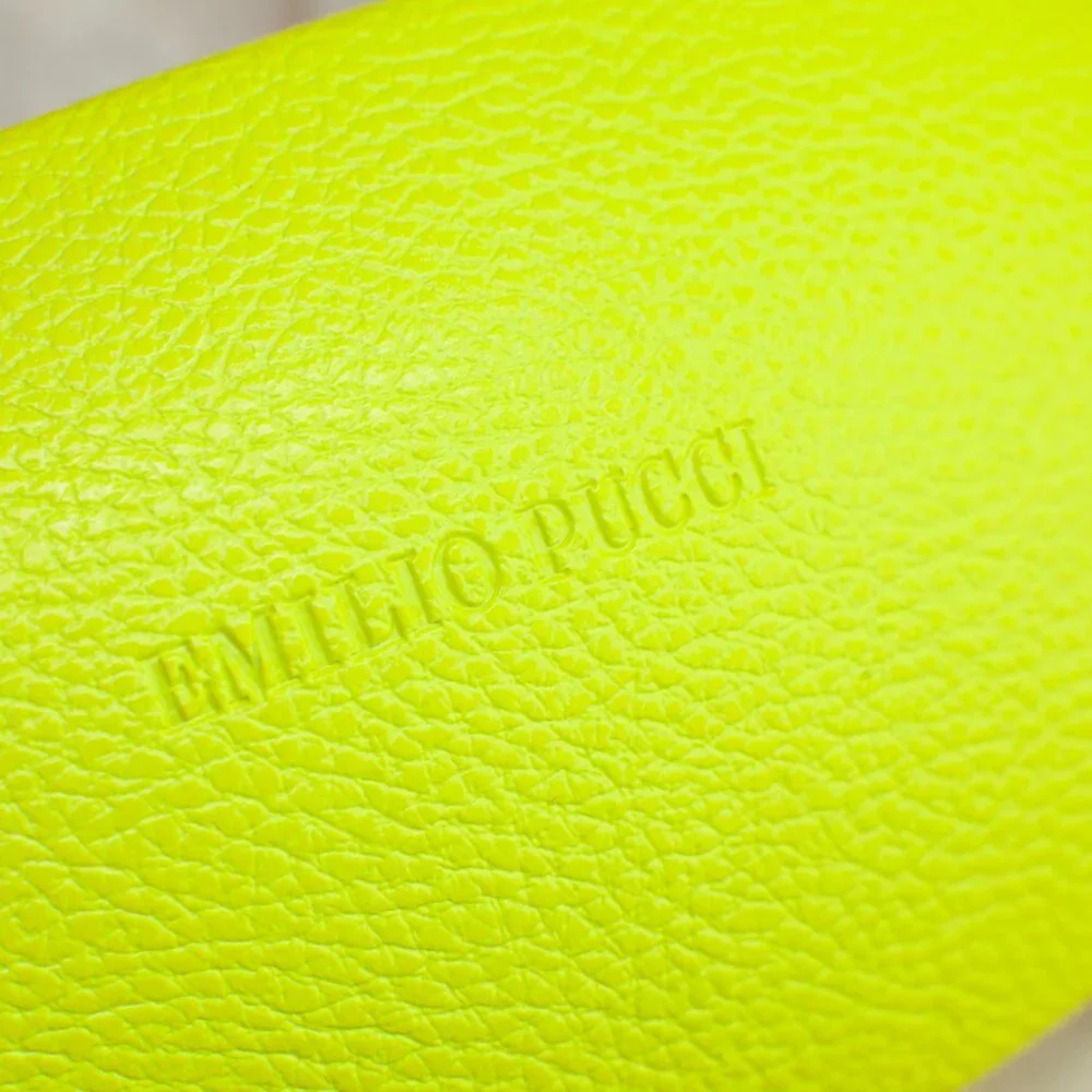 Emilio Pucci Neon Yellow Hard Sunglass Case Pop Summer Color EUC